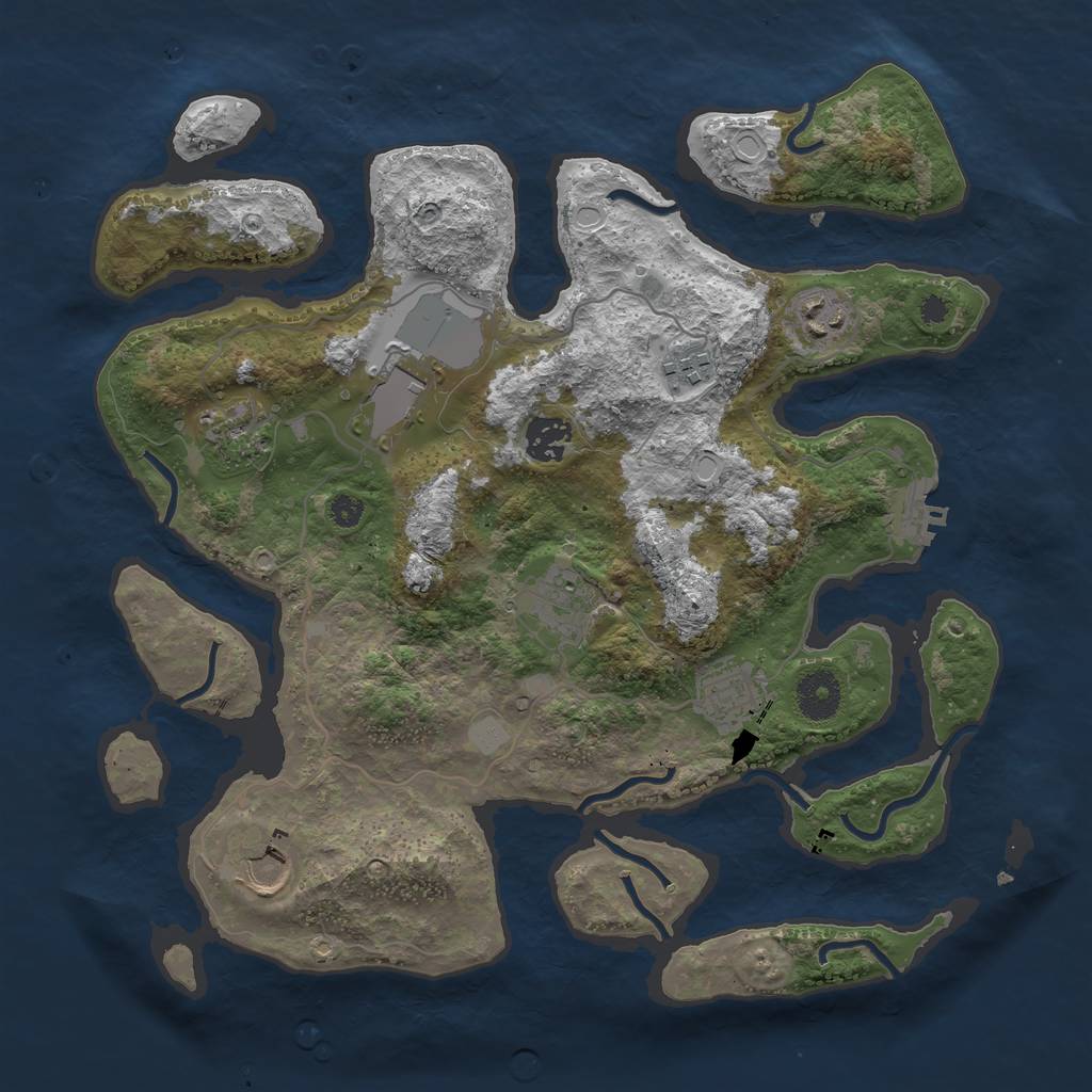 Rust Map: Procedural Map, Size: 3500, Seed: 101221, 14 Monuments