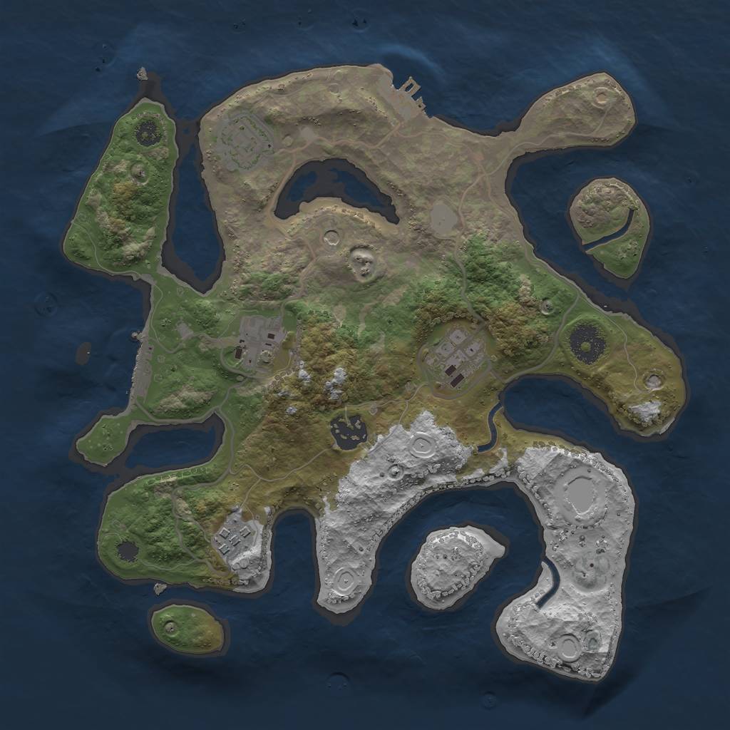 Rust Map: Procedural Map, Size: 3000, Seed: 1815447126, 13 Monuments