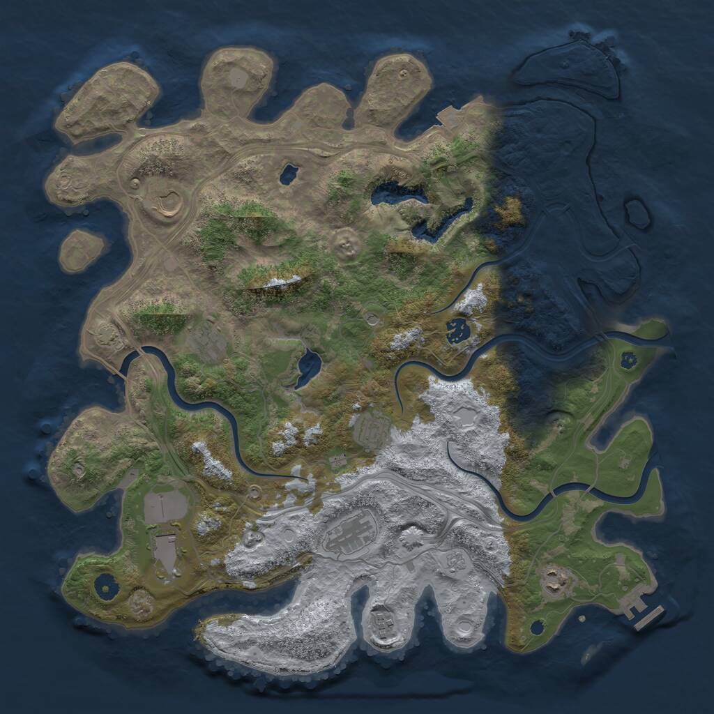 Rust Map: Procedural Map, Size: 4250, Seed: 520052288, 13 Monuments