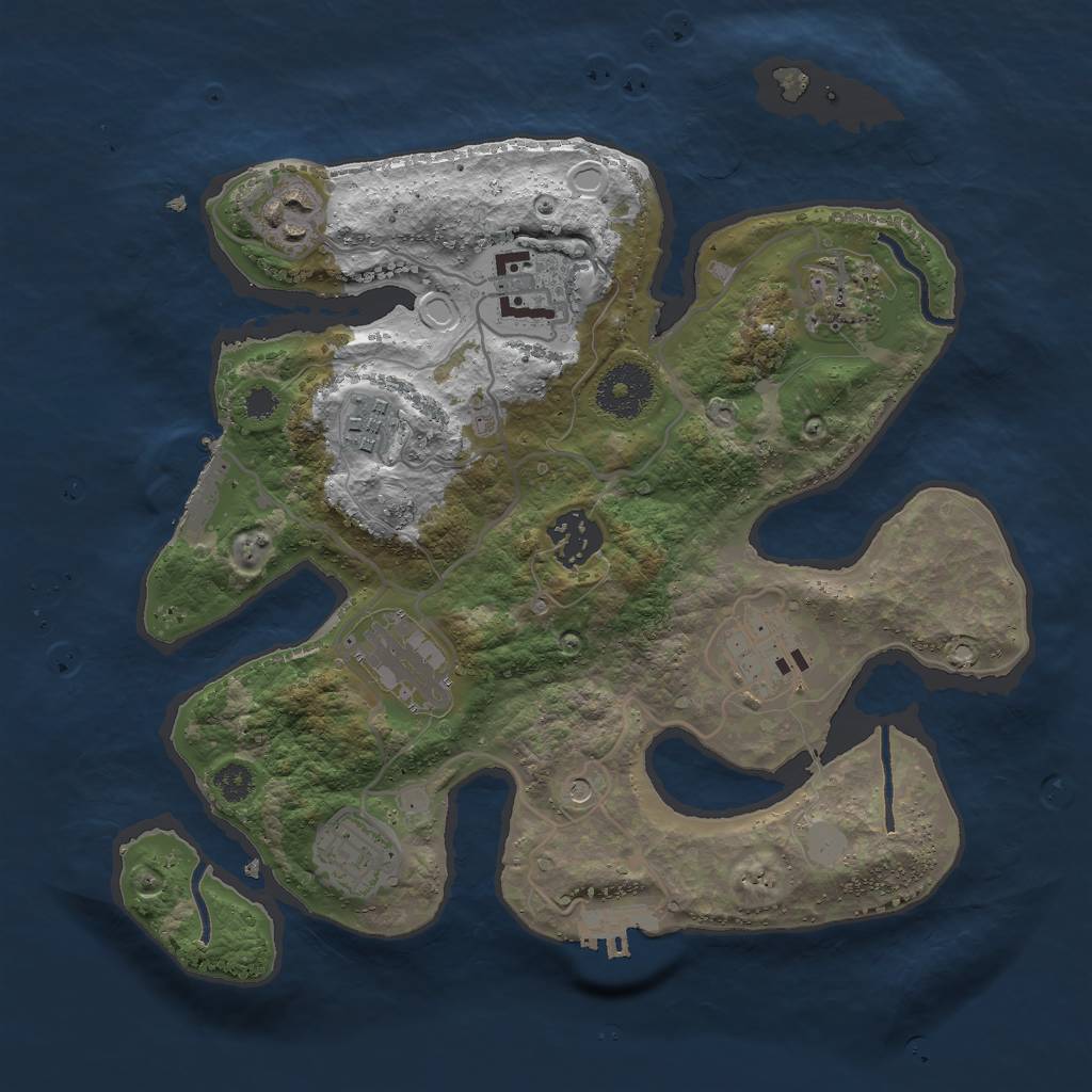 Rust Map: Procedural Map, Size: 3000, Seed: 1602859691, 16 Monuments
