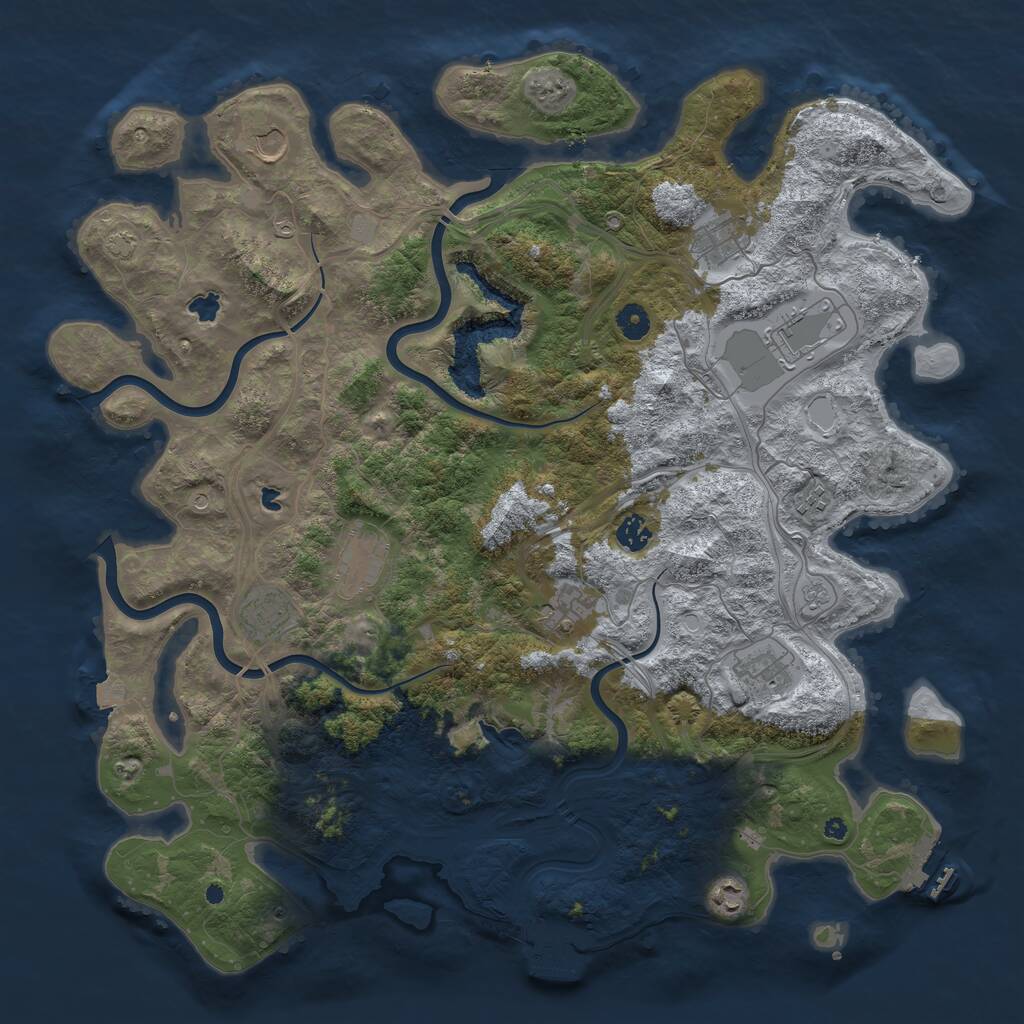 Rust Map: Procedural Map, Size: 4500, Seed: 895804874, 16 Monuments