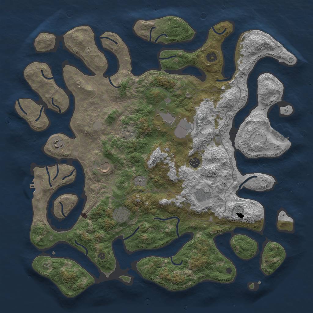 Rust Map: Procedural Map, Size: 4500, Seed: 895804874, 15 Monuments