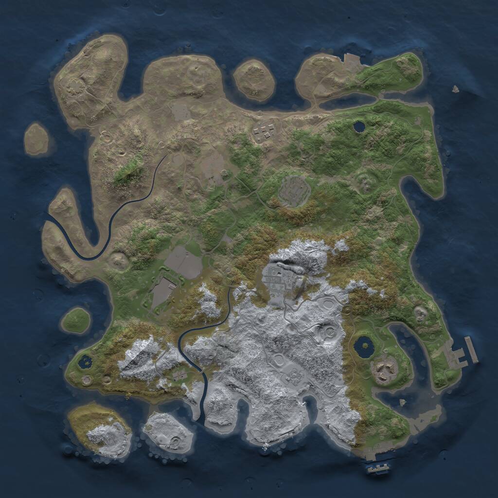 Rust Map: Procedural Map, Size: 3624, Seed: 267, 12 Monuments