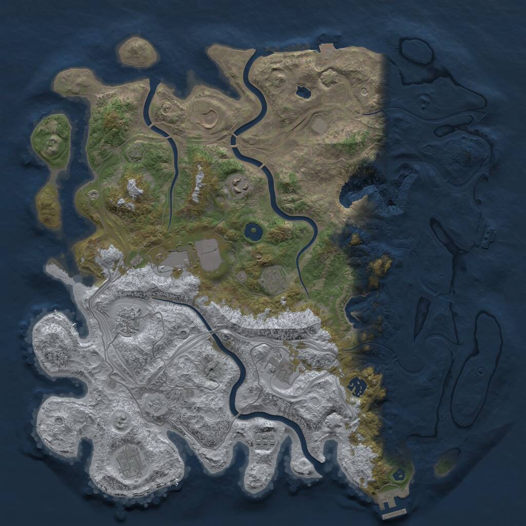 Rust Map: Procedural Map, Size: 4300, Seed: 2635117, 15 Monuments
