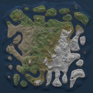 Thumbnail Rust Map: Procedural Map, Size: 4600, Seed: 23822, 17 Monuments