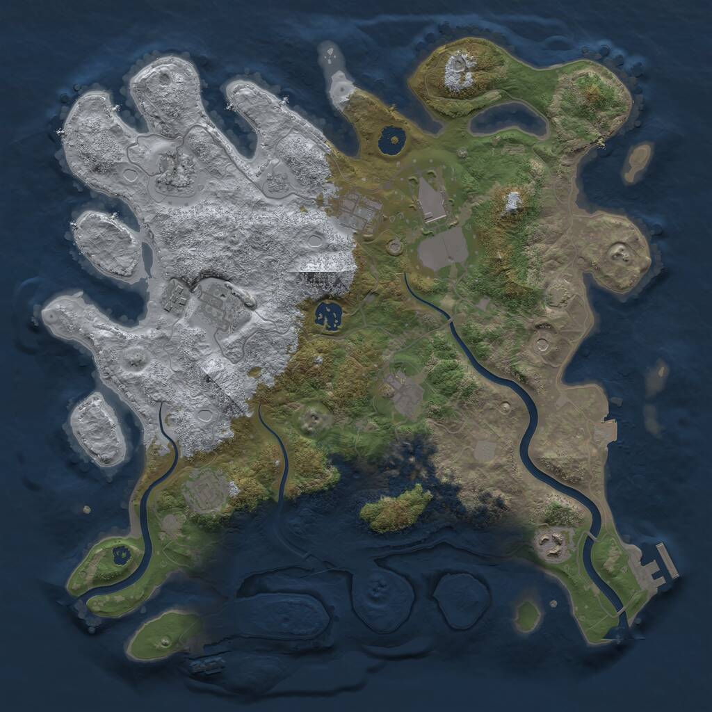 Rust Map: Procedural Map, Size: 3800, Seed: 131012, 15 Monuments