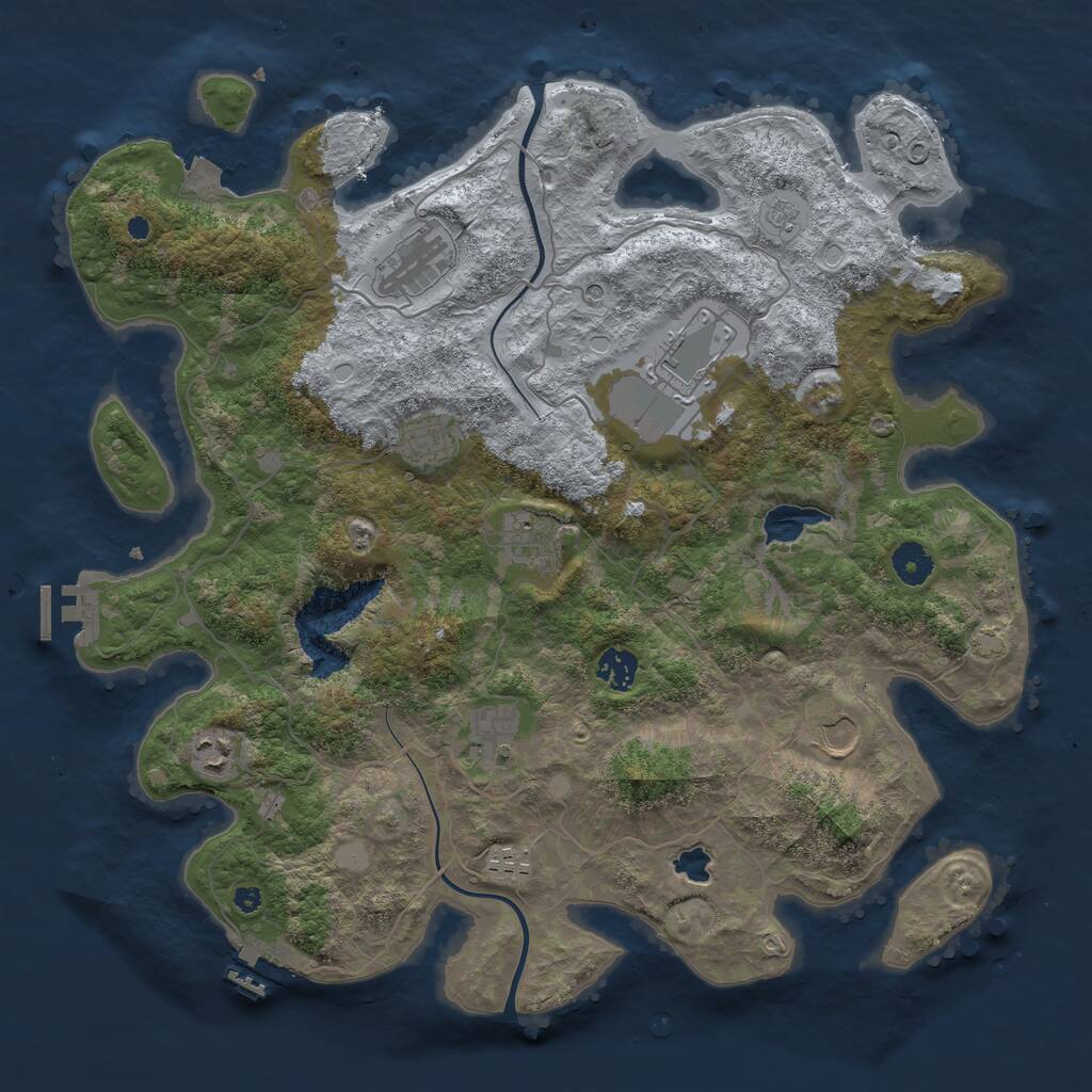 Rust Map: Procedural Map, Size: 4000, Seed: 14537, 15 Monuments