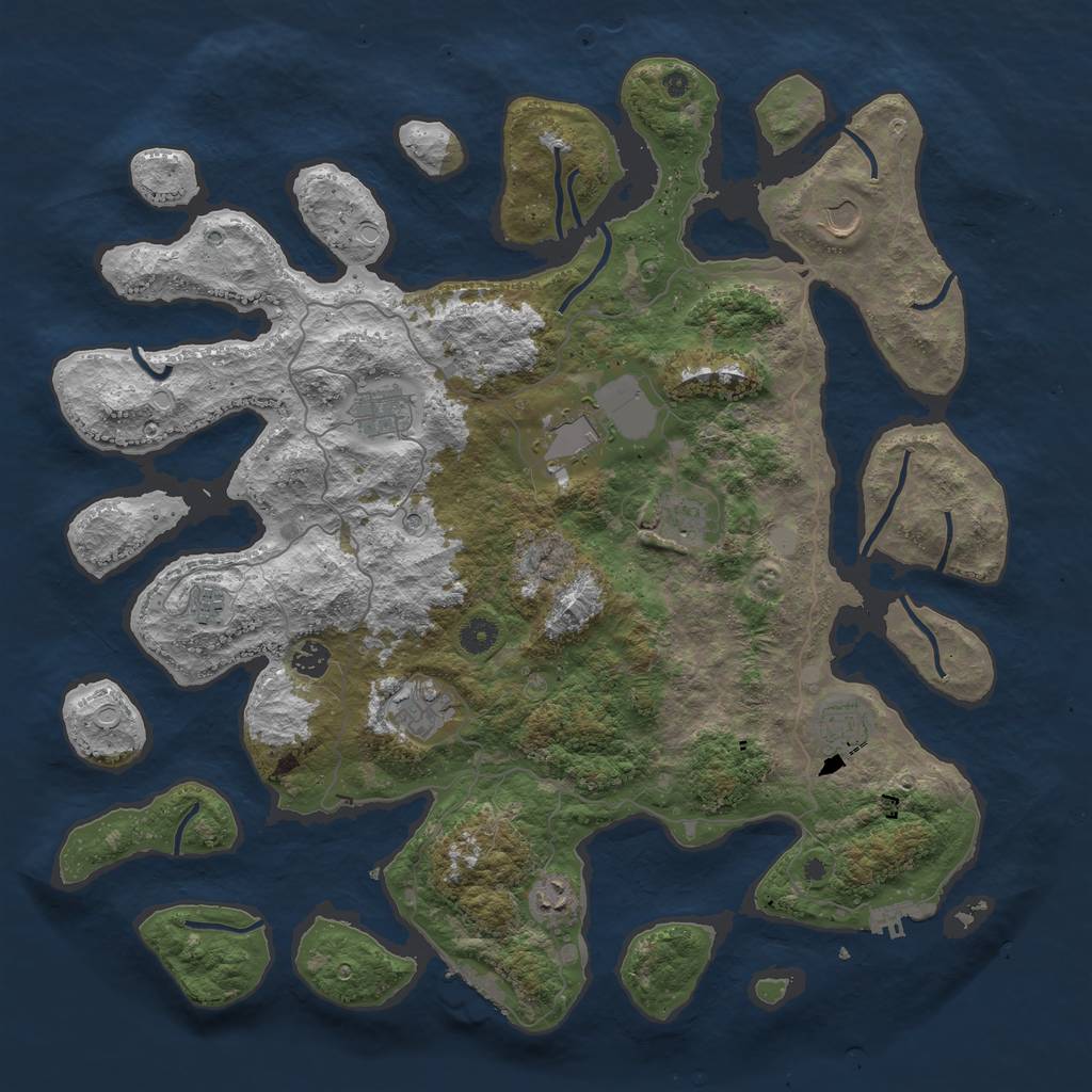 Rust Map: Procedural Map, Size: 4500, Seed: 141012, 17 Monuments