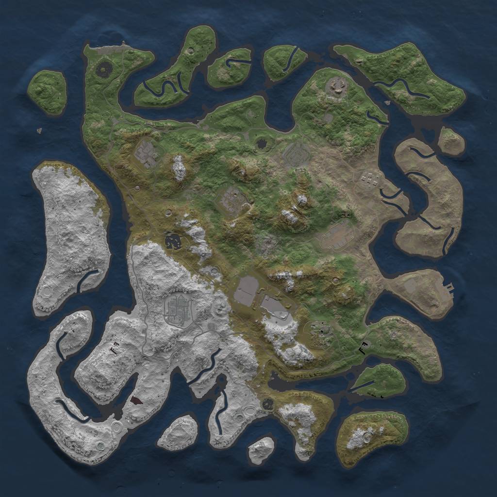 Rust Map: Procedural Map, Size: 4500, Seed: 31012, 18 Monuments