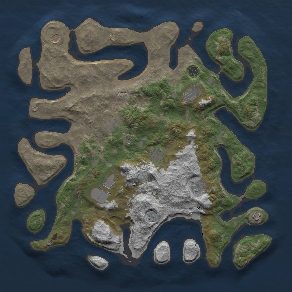 Rust Map: Barren, Size: 4500, Seed: 41012, 12 Monuments