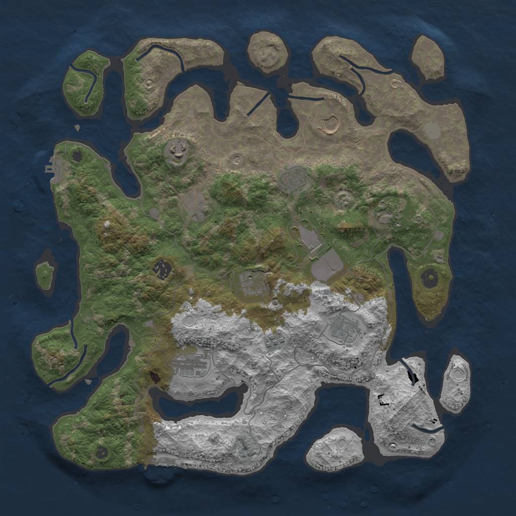 Rust Map: Procedural Map, Size: 4200, Seed: 185288196, 19 Monuments