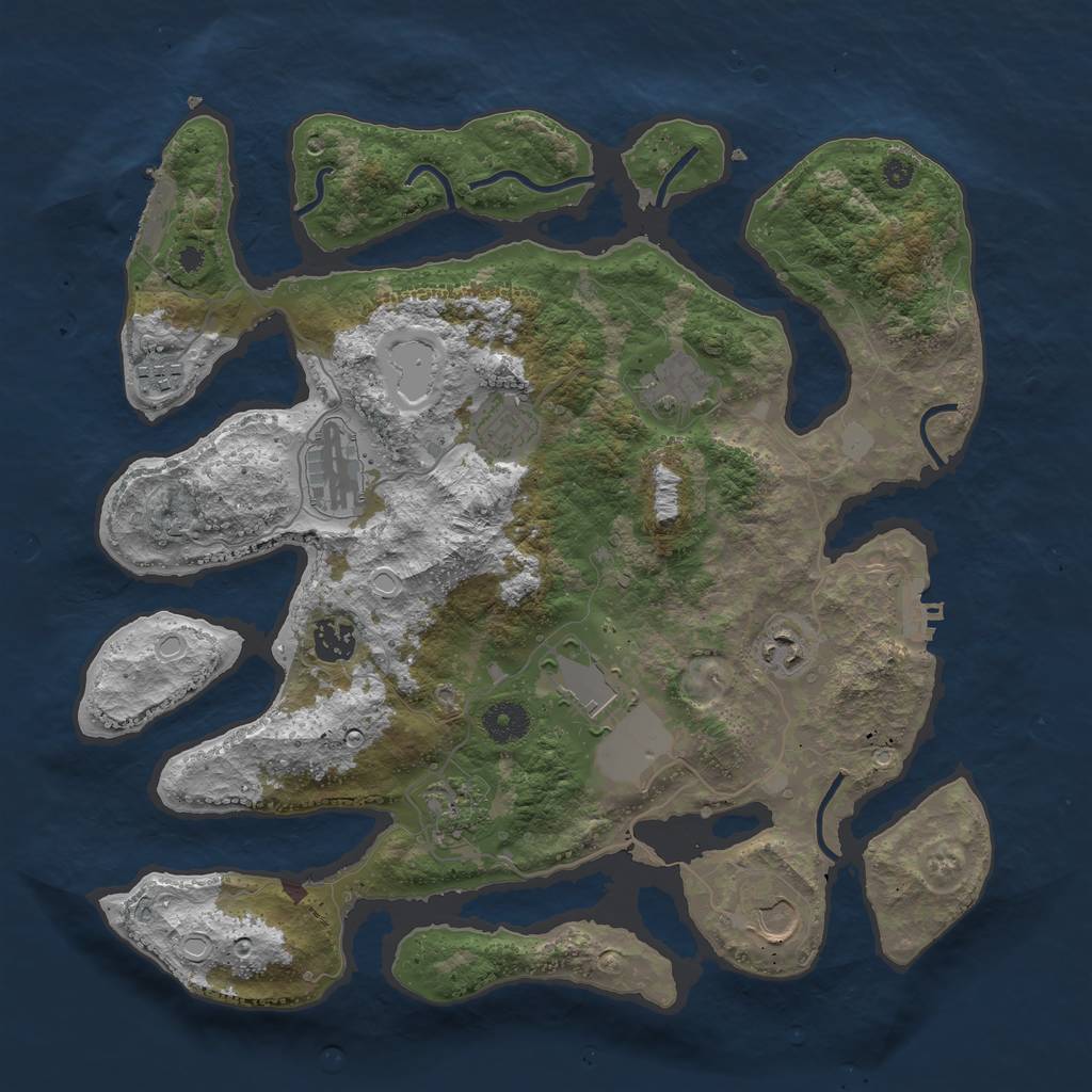 Rust Map: Procedural Map, Size: 3750, Seed: 3495466, 16 Monuments