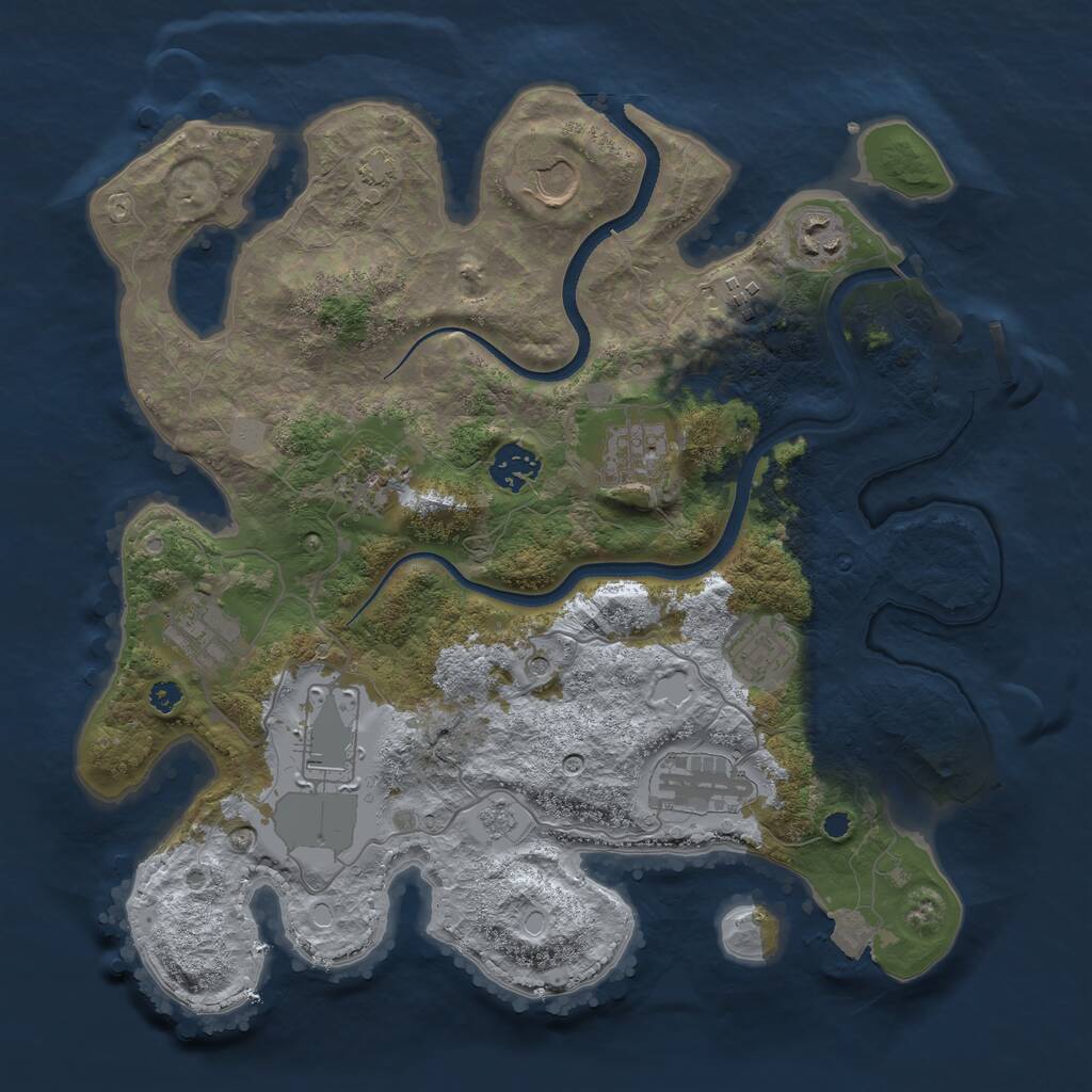 Rust Map: Procedural Map, Size: 3500, Seed: 1196486, 15 Monuments