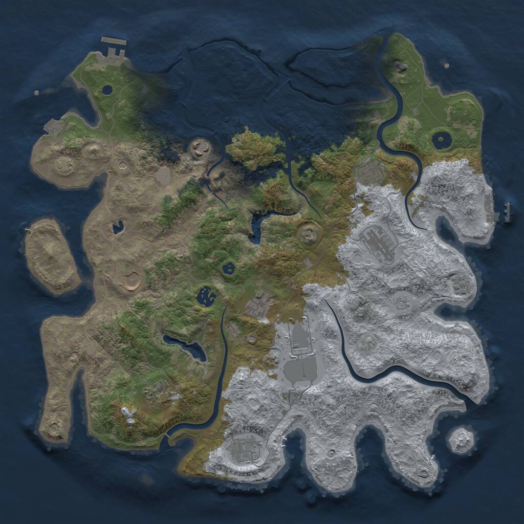 Rust Map: Procedural Map, Size: 4200, Seed: 392983398, 16 Monuments