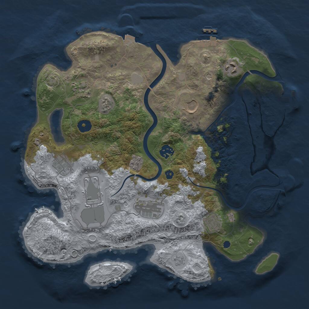 Rust Map: Procedural Map, Size: 3500, Seed: 165663773, 15 Monuments