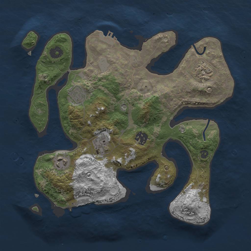 Rust Map: Procedural Map, Size: 3000, Seed: 2279, 13 Monuments