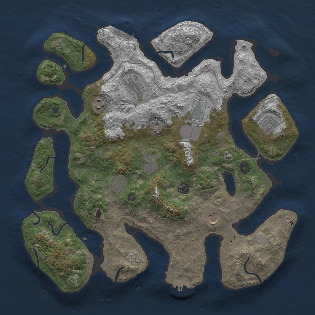 Rust Map: Procedural Map, Size: 4000, Seed: 495560905, 17 Monuments