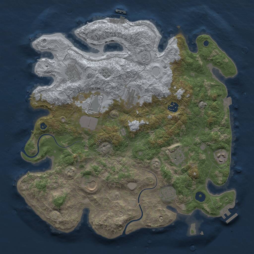 Rust Map: Procedural Map, Size: 3750, Seed: 396917368, 15 Monuments
