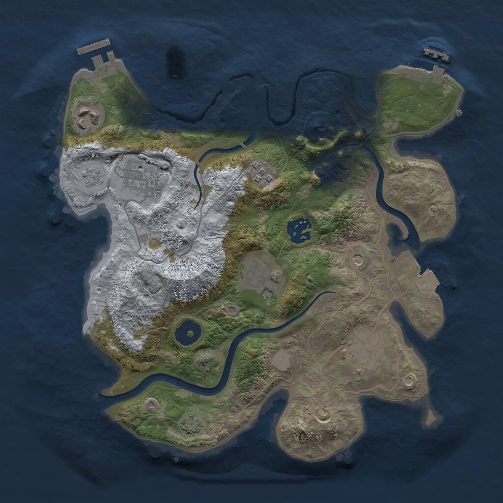 Rust Map: Procedural Map, Size: 3000, Seed: 567660, 12 Monuments