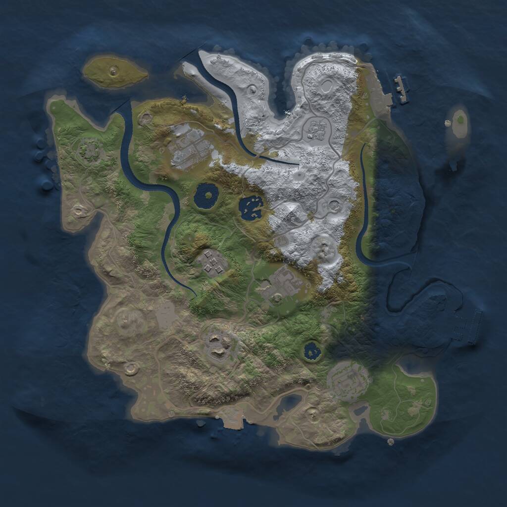 Rust Map: Procedural Map, Size: 3000, Seed: 423534, 12 Monuments