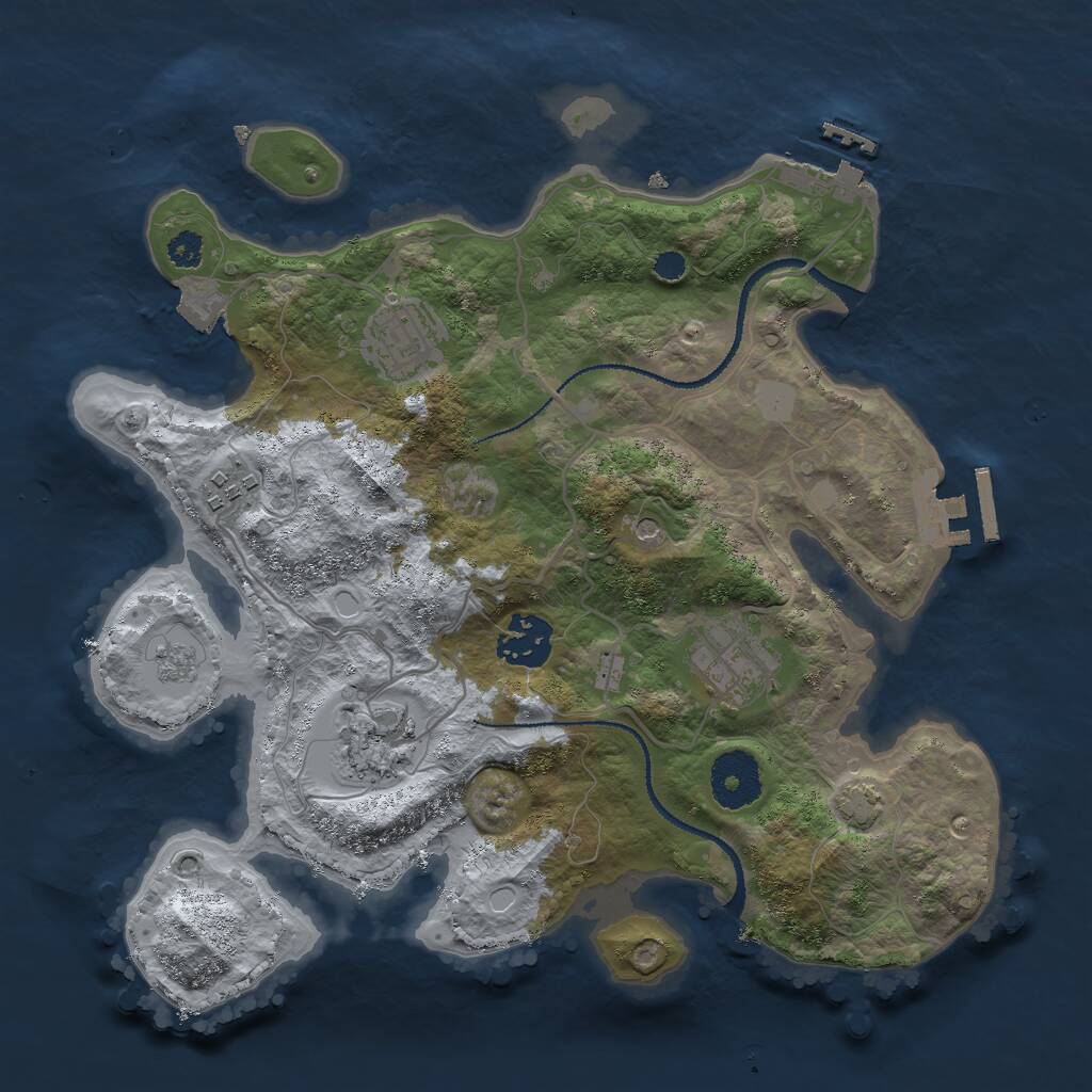 Rust Map: Procedural Map, Size: 3000, Seed: 815470, 11 Monuments