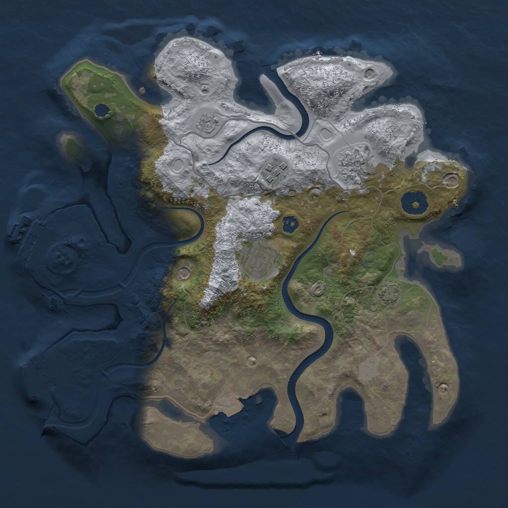 Rust Map: Procedural Map, Size: 3000, Seed: 603269, 9 Monuments