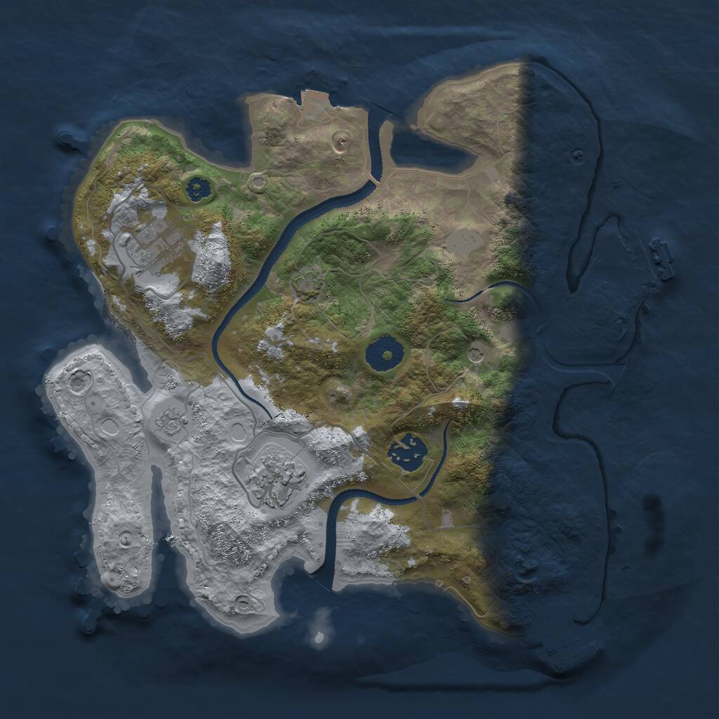 Rust Map: Procedural Map, Size: 3000, Seed: 406587, 9 Monuments
