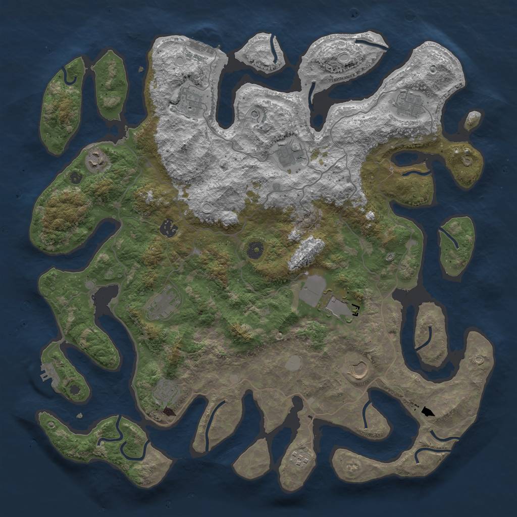 Rust Map: Procedural Map, Size: 4450, Seed: 12749, 18 Monuments
