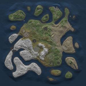 Thumbnail Rust Map: Procedural Map, Size: 3500, Seed: 1933283553, 14 Monuments