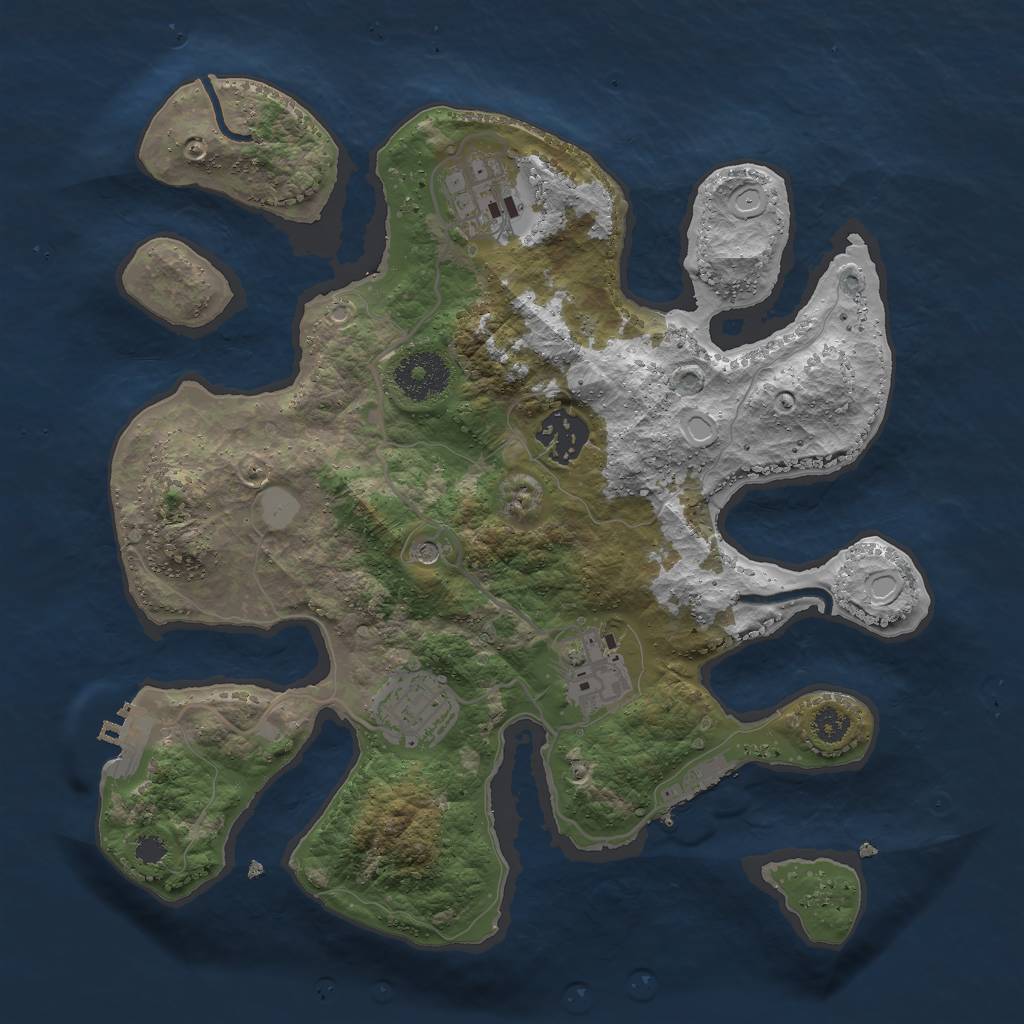 Rust Map: Procedural Map, Size: 3000, Seed: 354481, 12 Monuments