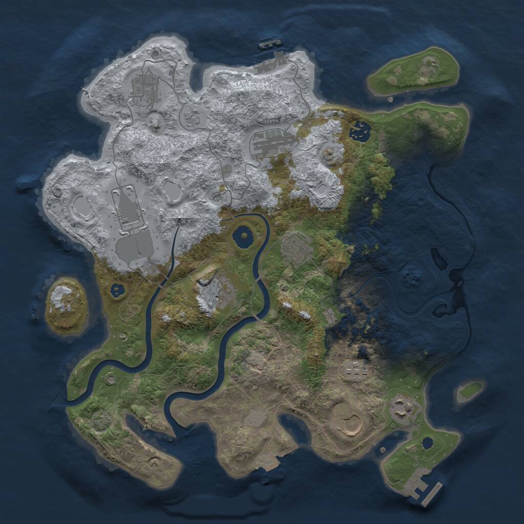 Rust Map: Procedural Map, Size: 3700, Seed: 592406784, 15 Monuments