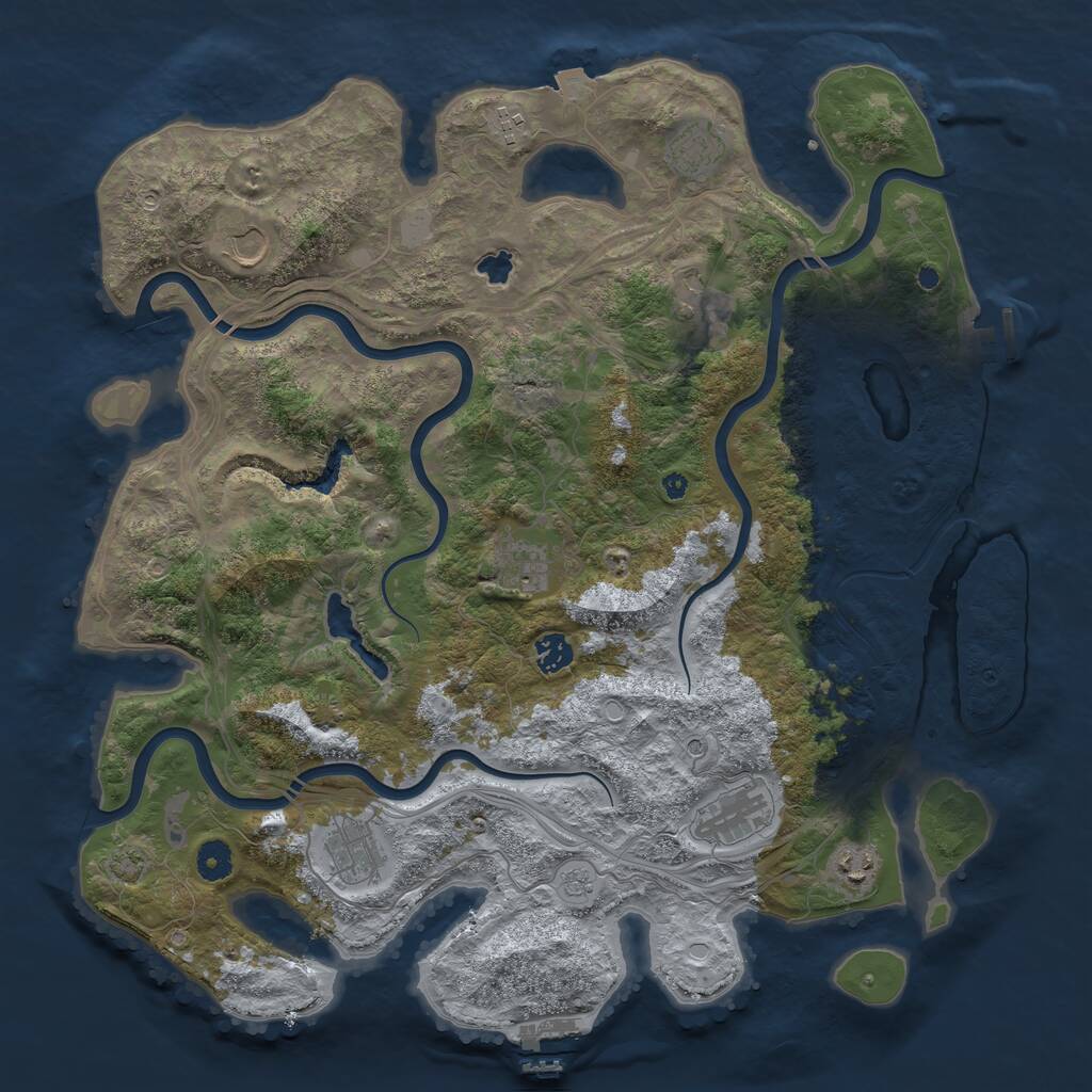 Rust Map: Procedural Map, Size: 4250, Seed: 1122759025, 15 Monuments