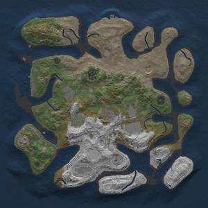 Thumbnail Rust Map: Procedural Map, Size: 3600, Seed: 1489761254, 16 Monuments