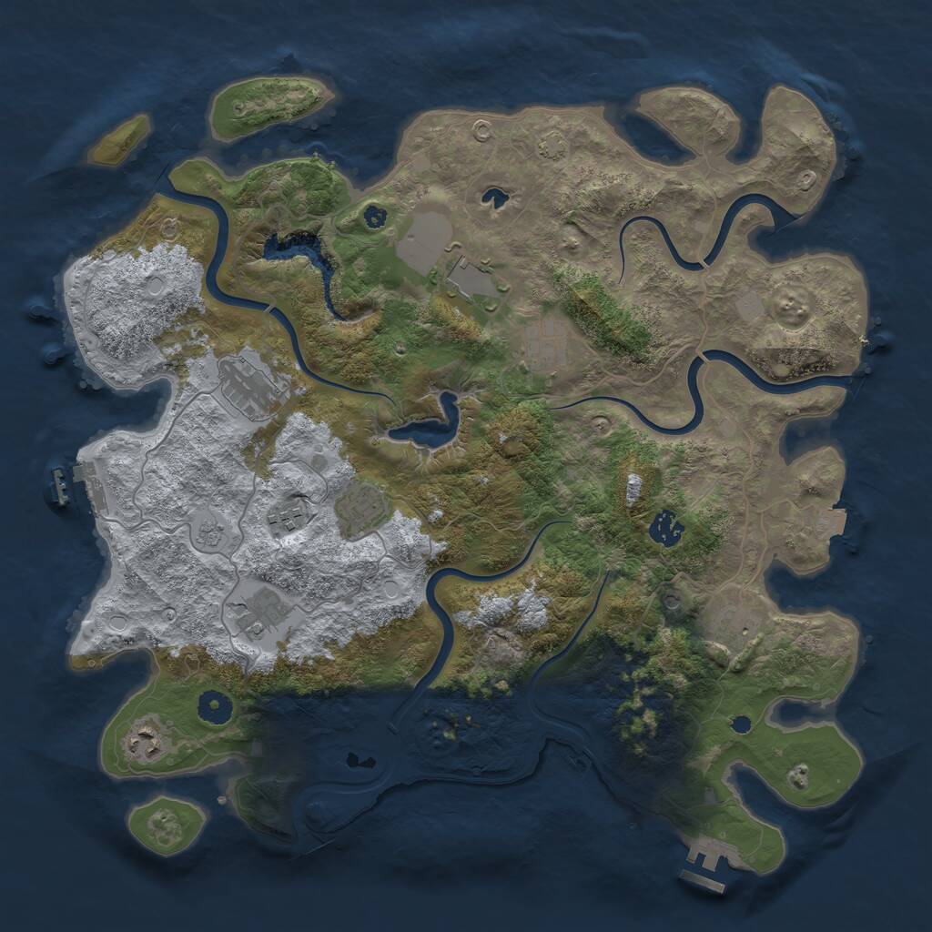 Rust Map: Procedural Map, Size: 4100, Seed: 51, 15 Monuments