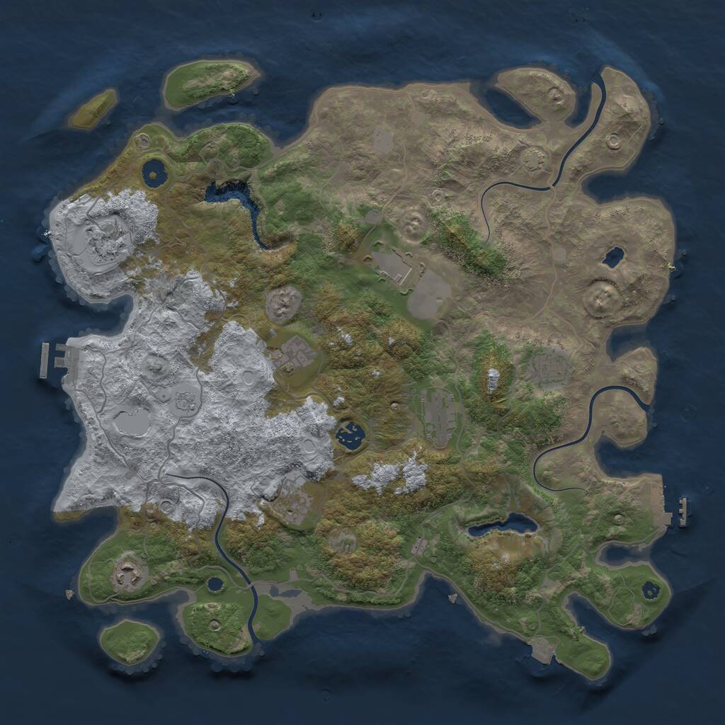 Rust Map: Procedural Map, Size: 4100, Seed: 51, 14 Monuments