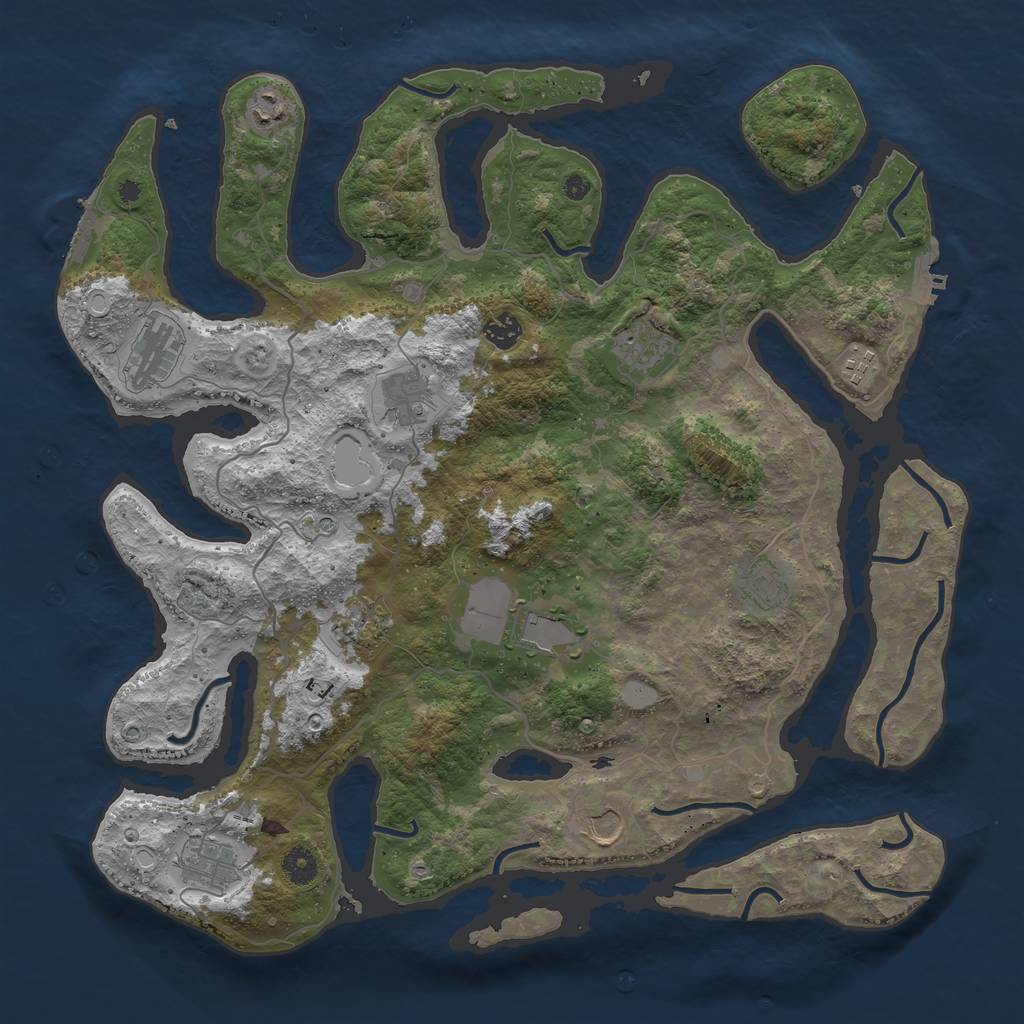 Rust Map: Procedural Map, Size: 4250, Seed: 77122, 19 Monuments
