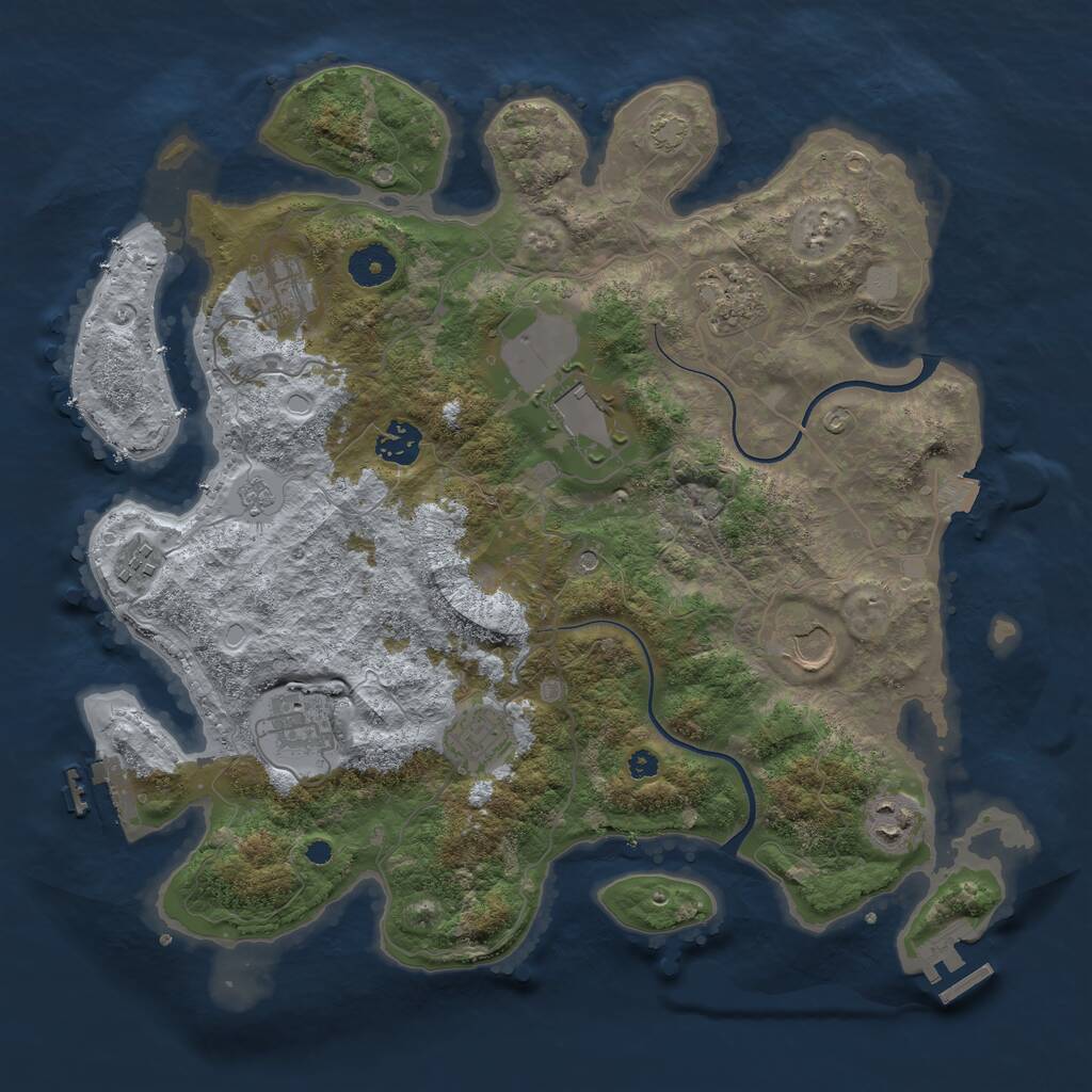 Rust Map: Procedural Map, Size: 3700, Seed: 1489898063, 15 Monuments