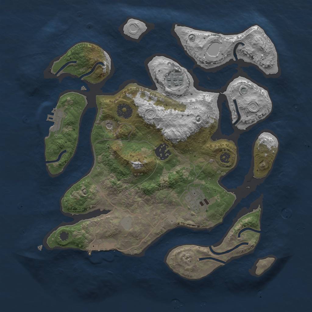 Rust Map: Procedural Map, Size: 3000, Seed: 222122, 11 Monuments