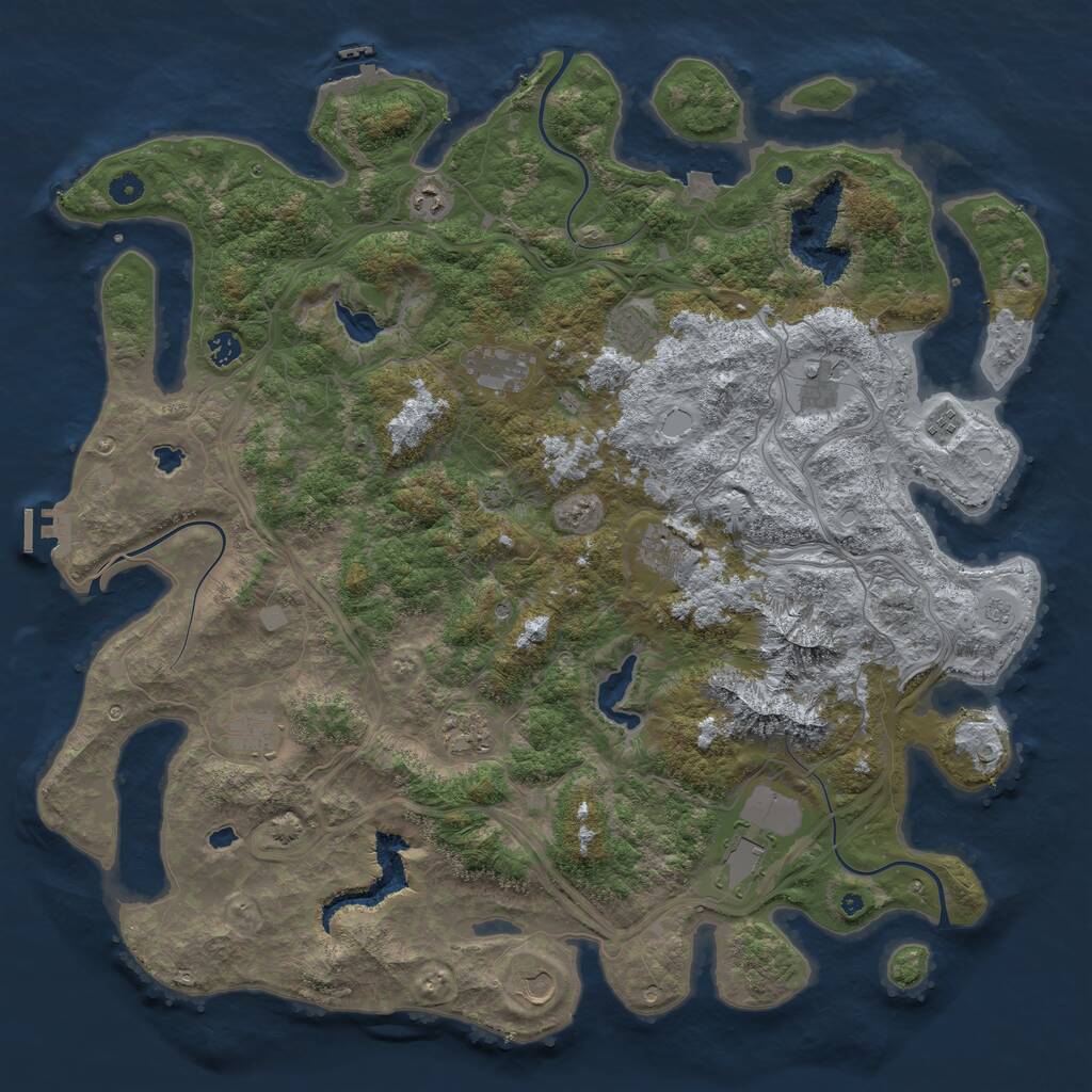 Rust Map: Procedural Map, Size: 5000, Seed: 17888, 17 Monuments