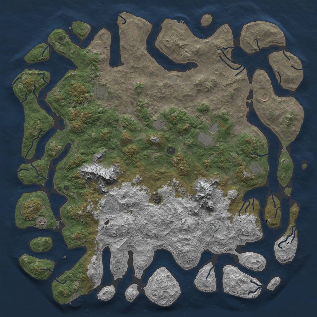 Rust Map: Procedural Map, Size: 6000, Seed: 16564615, 19 Monuments