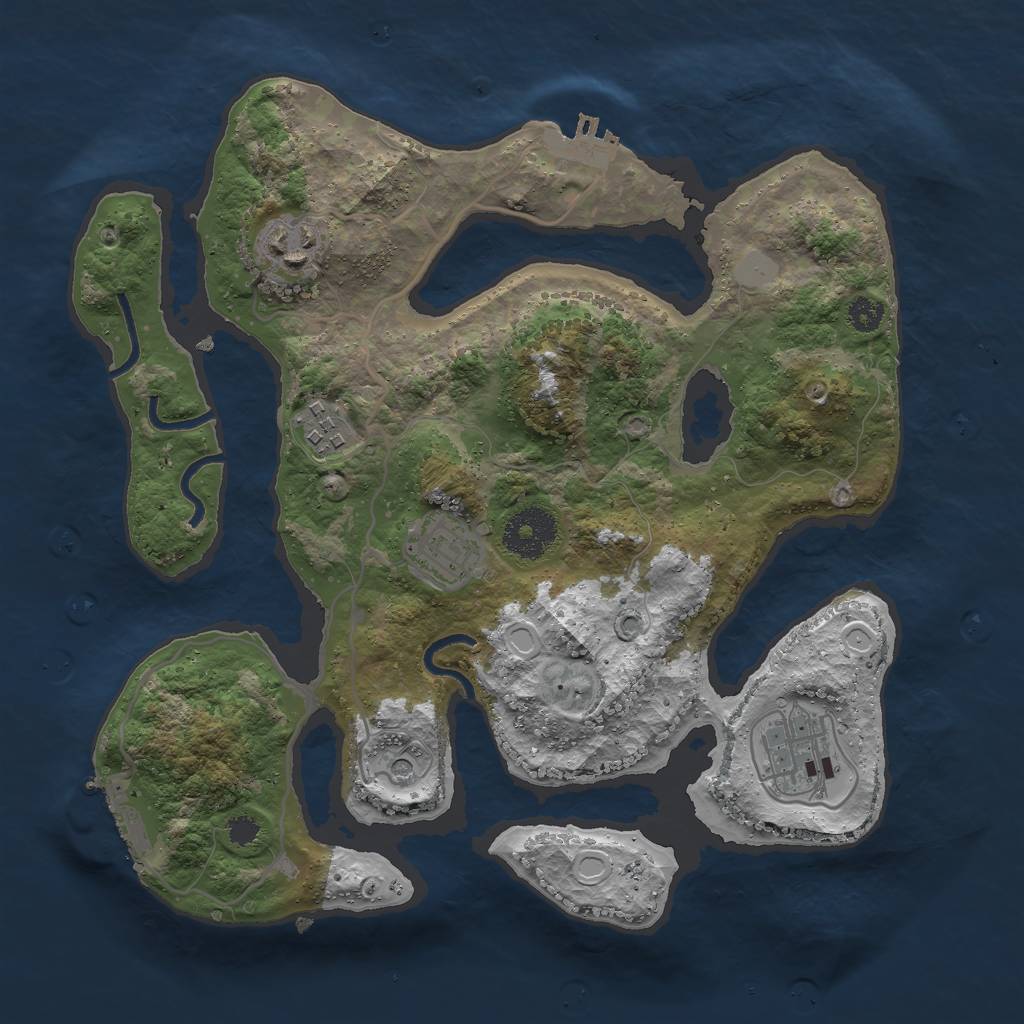 Rust Map: Procedural Map, Size: 3000, Seed: 122814, 12 Monuments