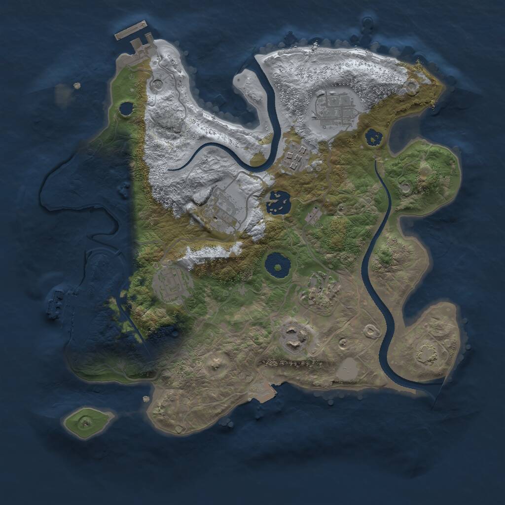 Rust Map: Procedural Map, Size: 3000, Seed: 649519, 12 Monuments