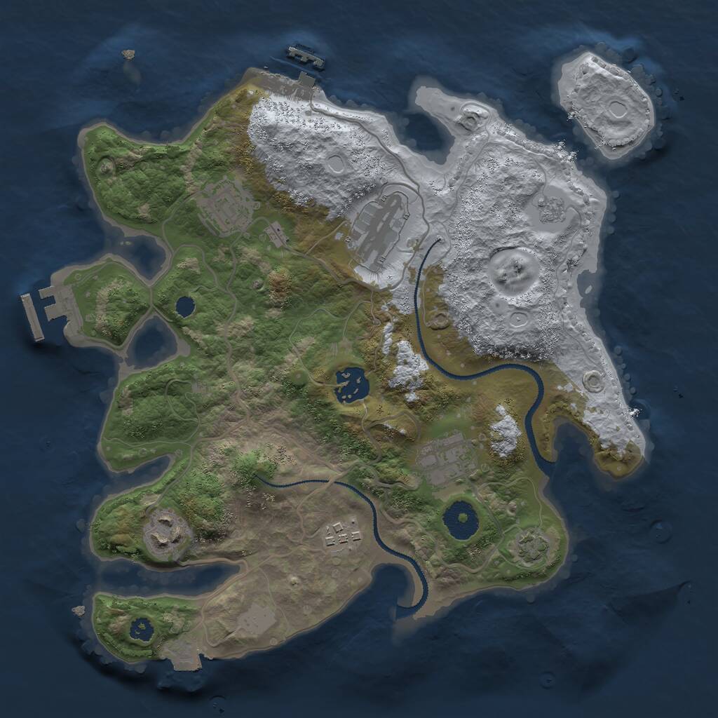 Rust Map: Procedural Map, Size: 3000, Seed: 316894, 11 Monuments