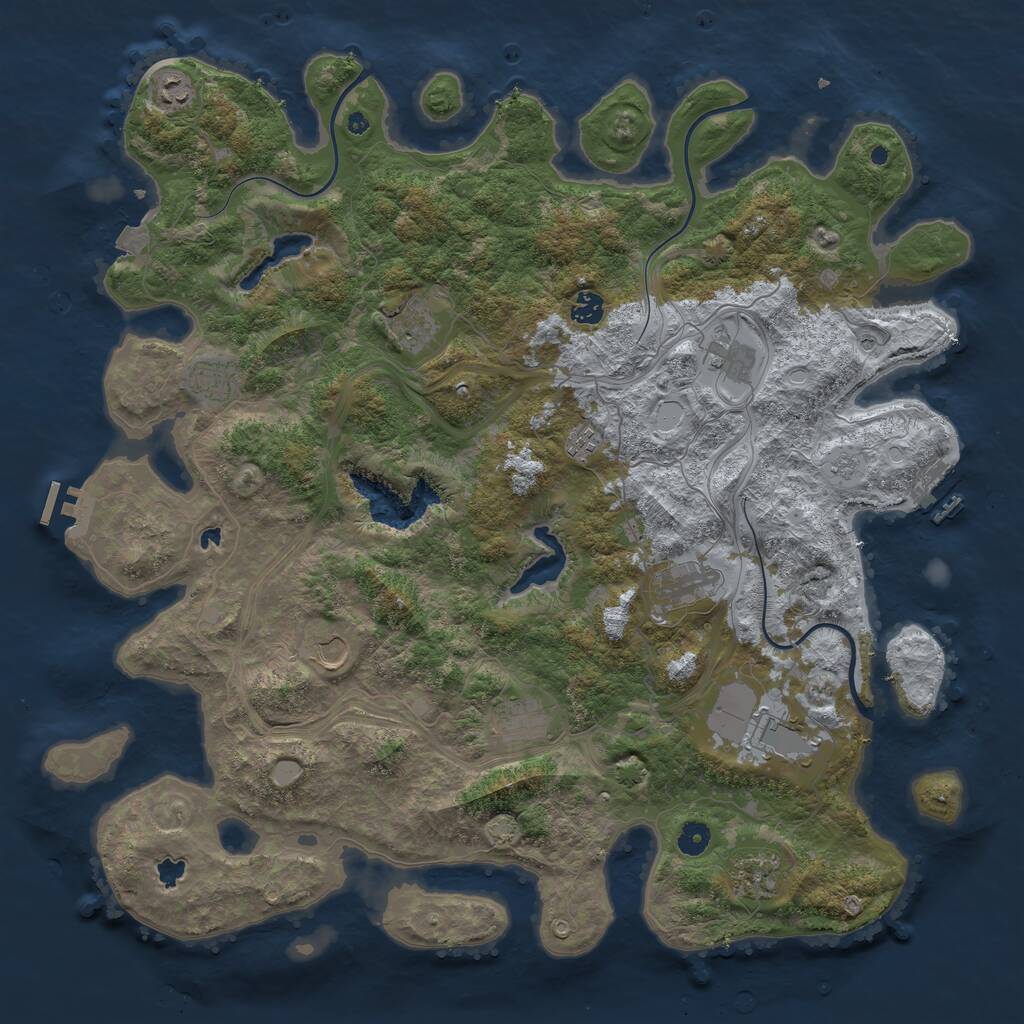 Rust Map: Procedural Map, Size: 4666, Seed: 1337, 17 Monuments