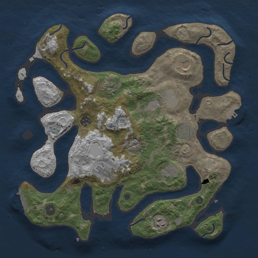 Rust Map: Procedural Map, Size: 3700, Seed: 26478794, 17 Monuments