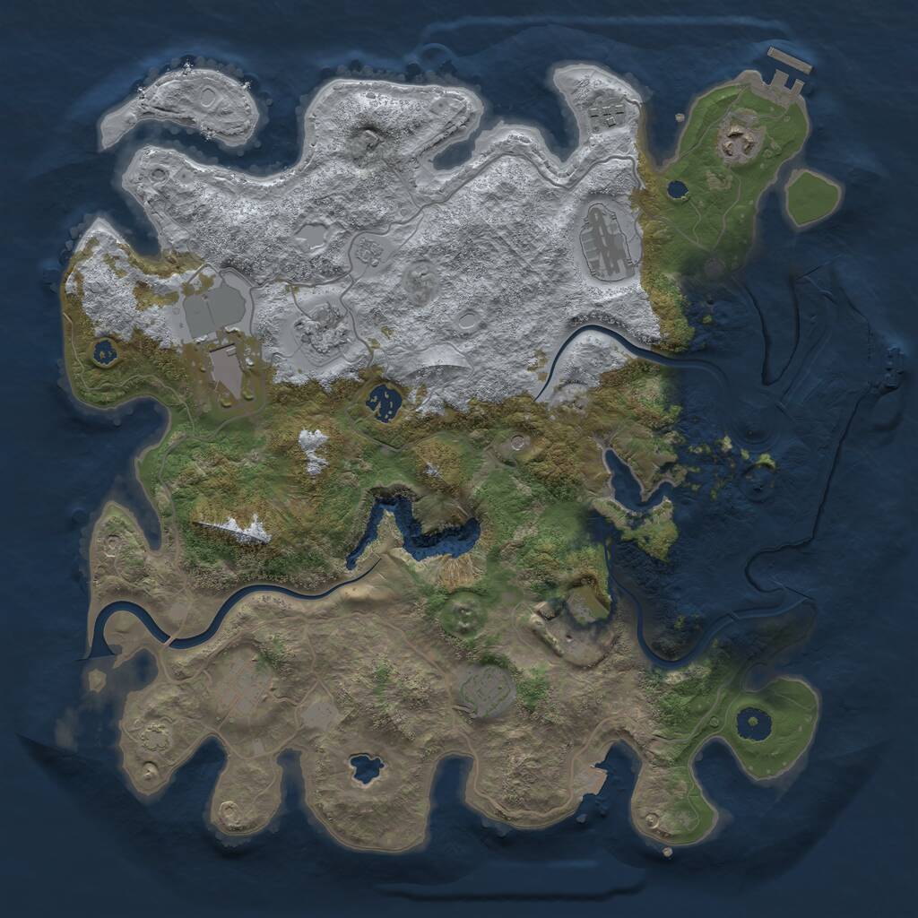Rust Map: Procedural Map, Size: 4000, Seed: 587869147, 15 Monuments