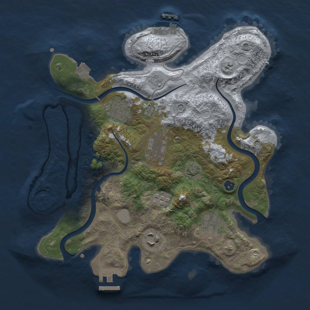 Rust Map: Procedural Map, Size: 3000, Seed: 27661, 11 Monuments