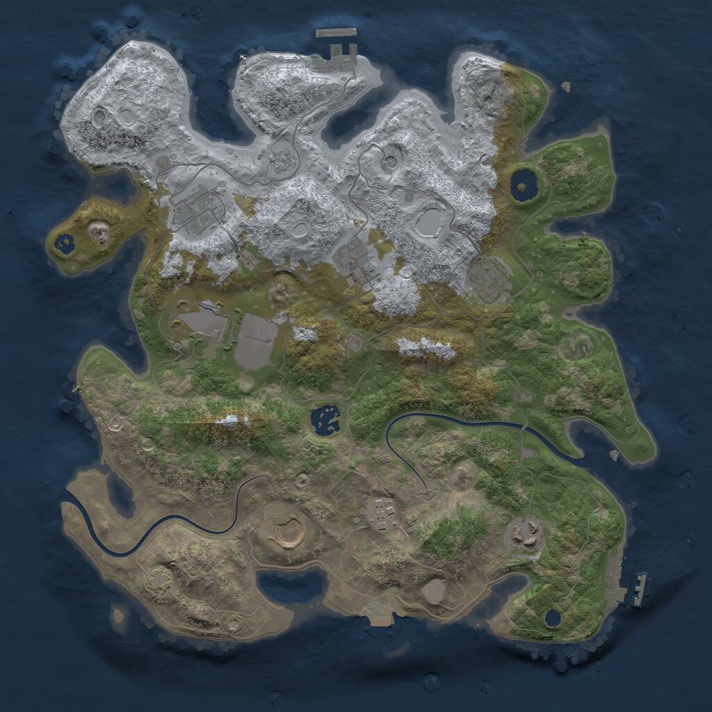 Rust Map: Procedural Map, Size: 3500, Seed: 10209, 14 Monuments