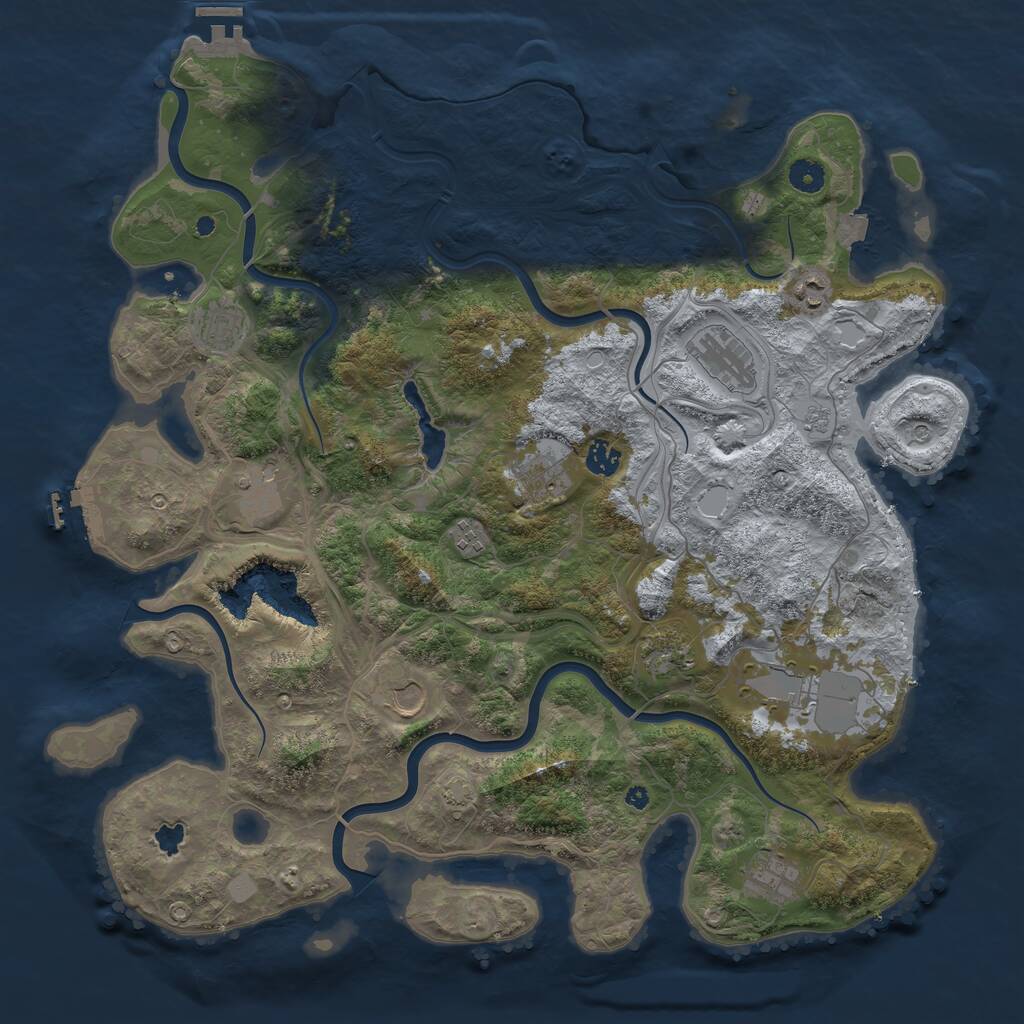Rust Map: Procedural Map, Size: 4399, Seed: 1337, 17 Monuments