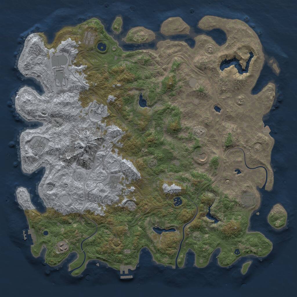 Rust Map: Procedural Map, Size: 5000, Seed: 1778048664, 16 Monuments